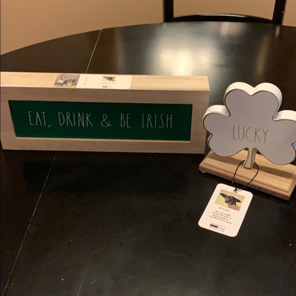 2 Rae Dunn items. St Patrick’s day wooden box